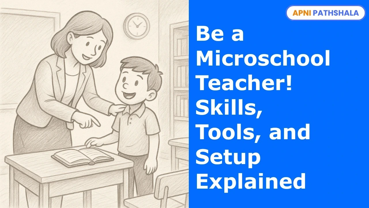 A teacher is assisting a student with their learning, and a title is written alongside this scenario