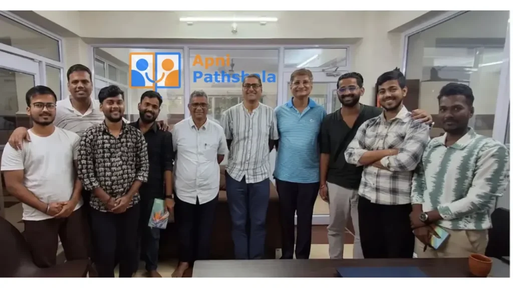 Group photo of the Apni Pathshala team with Dr. Aniruddha Malpani and collaborators, marking the partnership announcement for the National Science Seminar 2025.