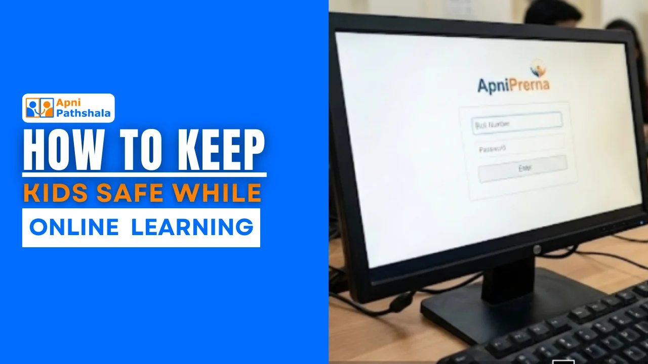 Child learning online safely with supervised computer environment