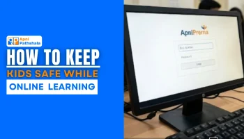 Child learning online safely with supervised computer environment