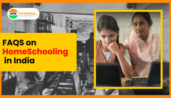A student learning through digital education initiatives by the government of India.