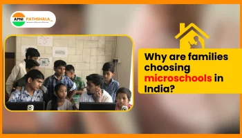 Kids learning in a microschool in India.