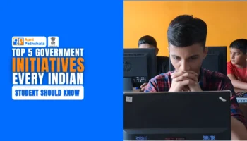 A focused student at Apni Pathshala working on a computer, featured in a blog about key Indian government education initiatives.
