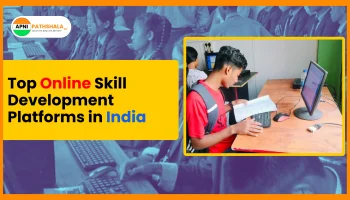 Children learning on top skill development platforms in India